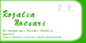 rozalia mocsari business card