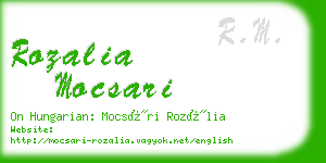 rozalia mocsari business card